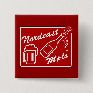 NordEast Minneapolis Vierkante Button 5,1 Cm