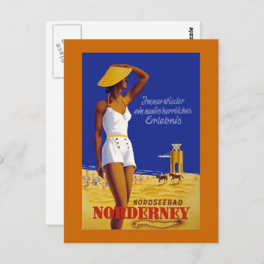 "Norderney" Duitse reisposter Briefkaart (Voorkant / Achterkant)
