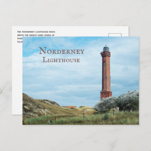 Norderney Lighthouse East Frisian Islands, Duitsla Briefkaart (Voorkant / Achterkant)