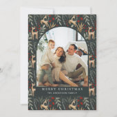 Nordic 2 Photo Christmas Kaart Boho Scandi Holiday (Voorkant)