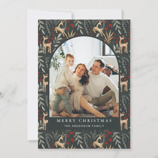 Nordic 5 Foto Kerst Kaart Boho Scandi Vakantie (Voorkant)