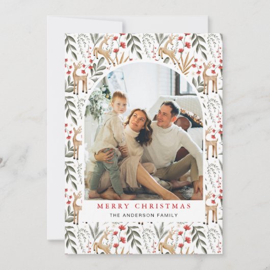 Nordic 5 Foto Kerst Kaart Boho Scandi Vakantie (Voorkant)