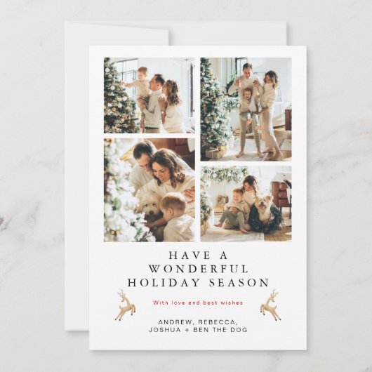 Nordic 5 Foto Kerst Kaart Boho Scandi Vakantie (Achterkant)