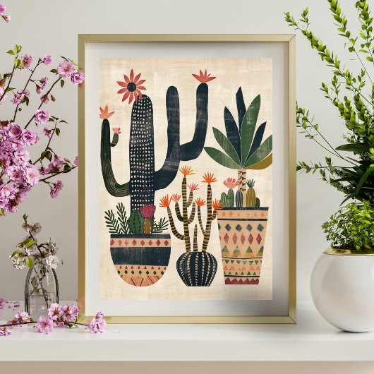 Nordic Abstract Geometrisch Poster (Steen) 15x19