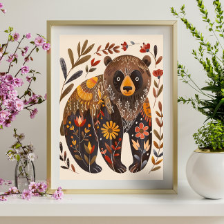 Nordic Abstract Geometrisch Poster (Steen) 15x19