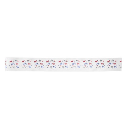Nordic Animals Twin Baby shower Ribbon Satijnen Lint (Voorkant)
