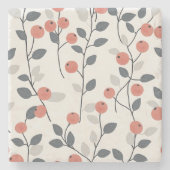 Nordic Berries Scandinavian Pattern Stone Onderzet Stenen Onderzetter (Voorkant)