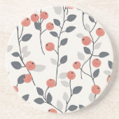 Nordic Berries Scandinavian Pattern Stone Onderzet Zandsteen Onderzetter (Voorkant)