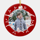 Nordic Bird Foto Keramisch Ornament (Voorkant)