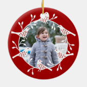 Nordic Bird Foto Keramisch Ornament (Achterkant)