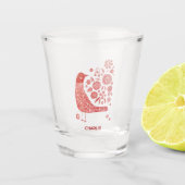 Nordic Bird gepersonaliseerd Shot Glas (Voorkant)
