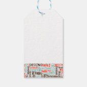 Nordic blauw en rood modern Kerstmis Cadeaulabel (Achterkant)