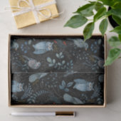 Nordic Blue Bird Owl Floral Waterverf Tissuepapier (Geschenk)