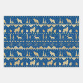Nordic Blue Buffalo Pset Gold Winter Animals Inpakpapier Vel (Voorkant 2)