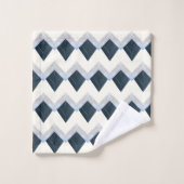 Nordic Blue Chevron Pattern Bad Handdoek (Wasdoekje)
