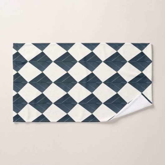Nordic Blue Chevron Pattern Bad Handdoek (Handdoek)