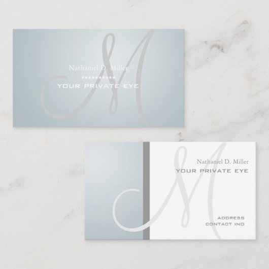 Nordic Blue Ice Monogram Visitekaartje (Voorkant / Achterkant)