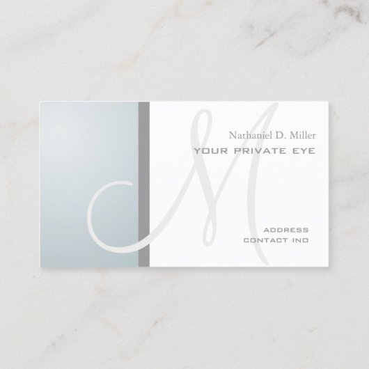 Nordic Blue Ice Monogram Visitekaartje (Achterkant)