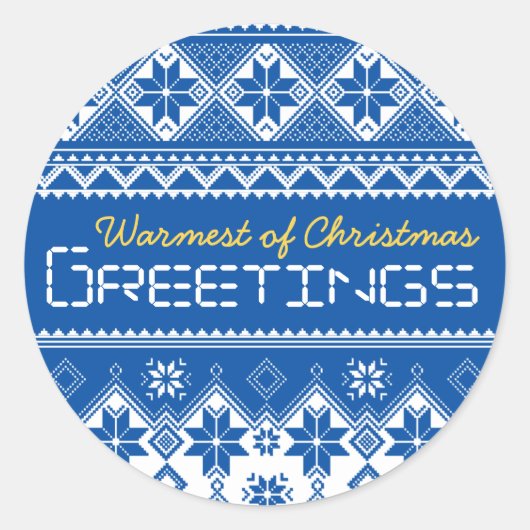 Nordic Blue Ronde Sticker (Voorkant)