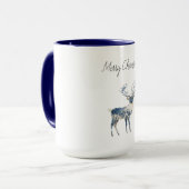 Nordic Blue White Deer Christmas Mok (Voorkant links)