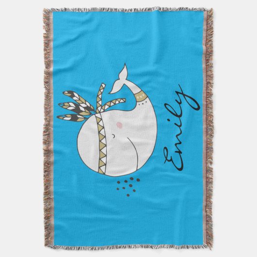Nordic Boho Whale Persoonlijk Deken (Voorkant Verticaal)