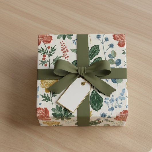 Nordic Botanical Floral Wrapping Paper Cadeaupapier