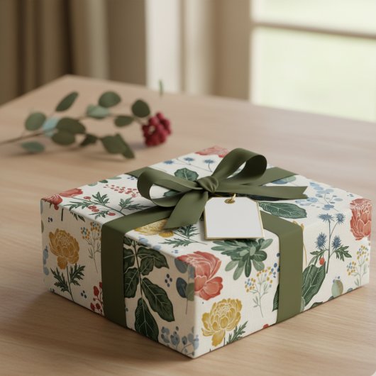 Nordic Botanical Floral Wrapping Paper Cadeaupapier