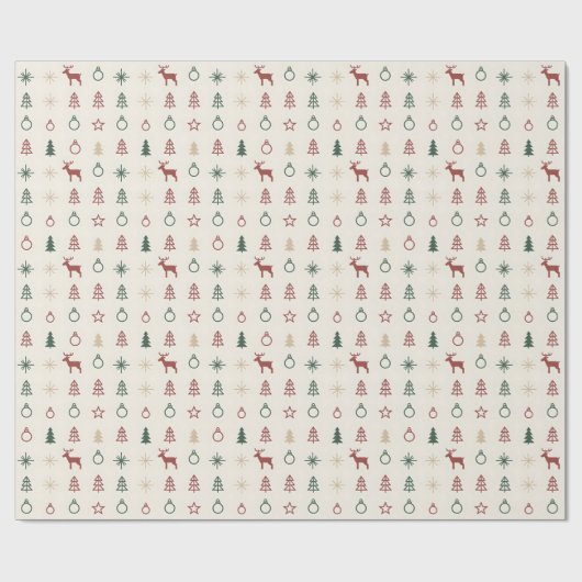 Nordic Calm Modern Holiday Pattern Cadeaupapier (Vlak)