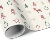 Nordic Calm Modern Holiday Pattern Cadeaupapier (Rol Hoek)