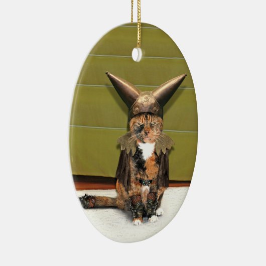 Nordic Cat is niet geamuseerd Keramisch Ornament (Rechts)