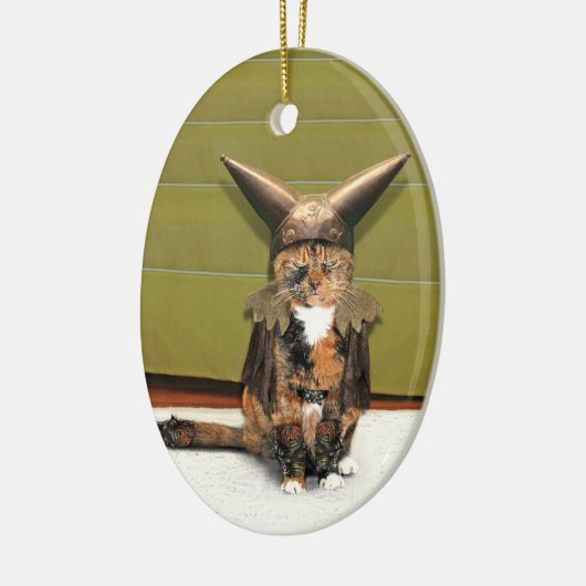 Nordic Cat is niet geamuseerd Keramisch Ornament (Links)