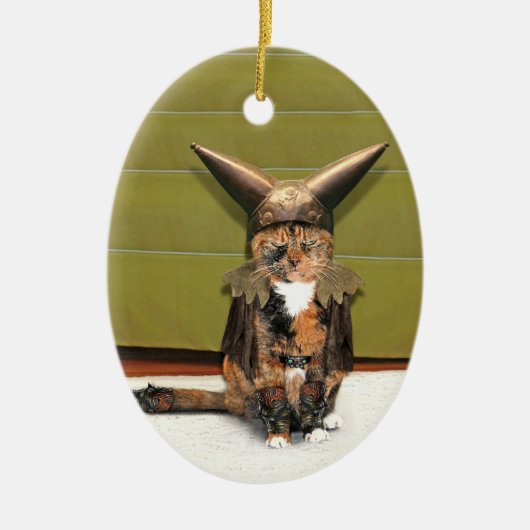 Nordic Cat is niet geamuseerd Keramisch Ornament (Voorkant)