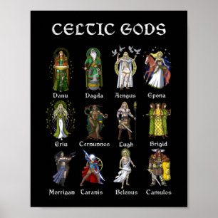 Nordic Celtic Mythology Gods Poster