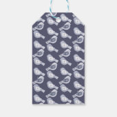Nordic Christmas Blue Birds Cadeaulabel (Achterkant)