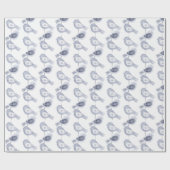 Nordic Christmas Blue Birds Cadeaupapier (Vlak)