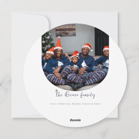 Nordic Christmas Blue Birds Foto Feestdagenkaart (Achterkant)