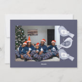 Nordic Christmas Blue Birds Foto Feestdagenkaart (Achterkant)