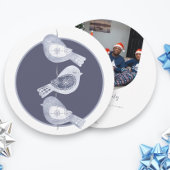 Nordic Christmas Blue Birds Foto Feestdagenkaart