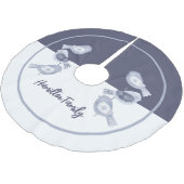 Nordic Christmas Blue Birds gepersonaliseerd Kerstboom Rok (Gekanteld)