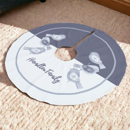 Nordic Christmas Blue Birds gepersonaliseerd Kerstboom Rok