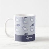 Nordic Christmas Blue Birds gepersonaliseerd Koffiemok (Links)