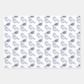 Nordic Christmas Blue Birds Inpakpapier Vel (Voorkant)