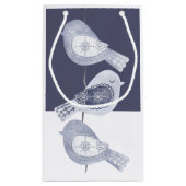 Nordic Christmas Blue Birds Klein Cadeauzakje (Achterkant)