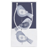 Nordic Christmas Blue Birds Klein Cadeauzakje (Voorkant)
