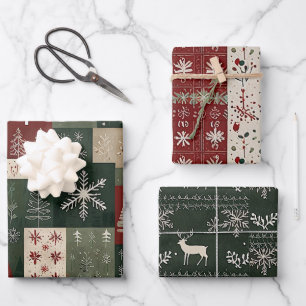 Nordic Christmas Collage Inpakpapier Vel