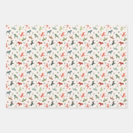 Nordic Christmas Dala Paard Wrapping Papier Bladen Inpakpapier Vel