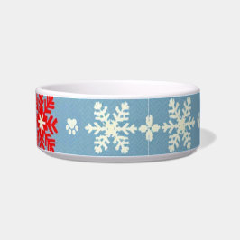 Nordic Christmas Dog Bowl – Sneeuwvlokken & Paw Pr Voerbakje