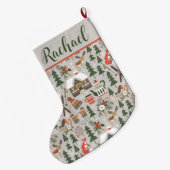 Nordic Christmas Elements met naam Grote Kerstsok (Achterkant (Hangend))