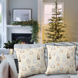 Nordic Christmas Gnomes Aangepaste naam Kussen