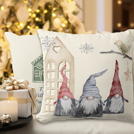 Nordic Christmas Gnomes & Home Aangepaste naam Kussen